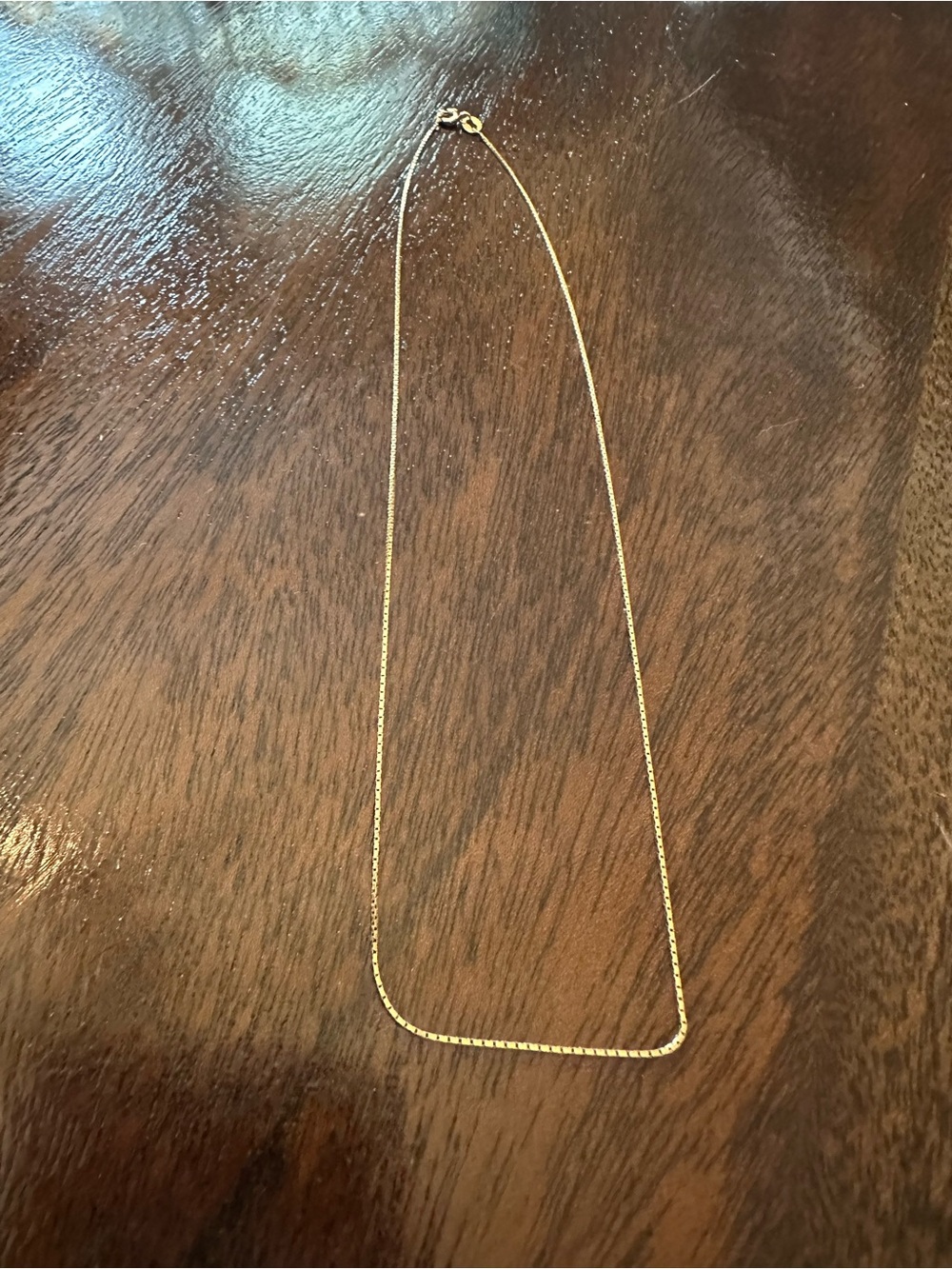 14K Fine Solid Gold 17" Italy Box Pendant Necklace Chain